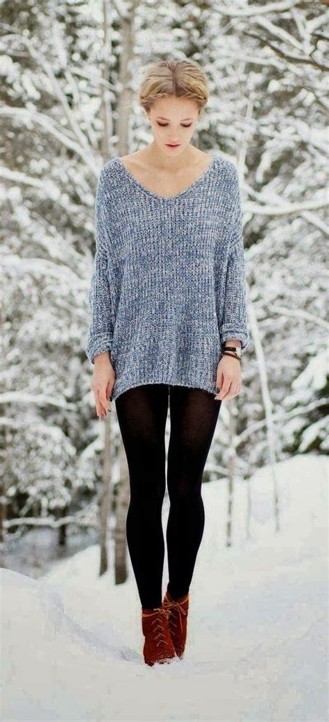 Street Style Grey Sweater Leggings And Ankle Boots Luvtolook
