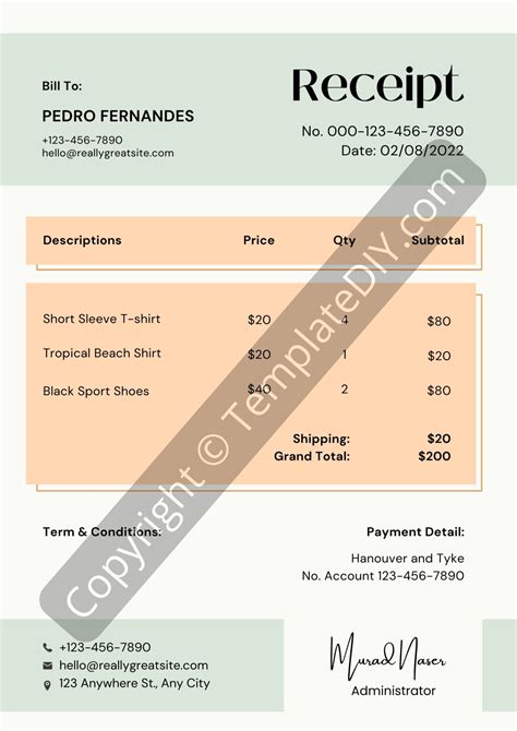 Store Receipt Template Blank Printable Pdf Excel And Word