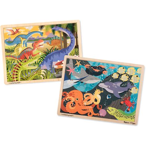 Melissa And Doug Animals Wooden Jigsaw Puzzles Set Ocean Pals And