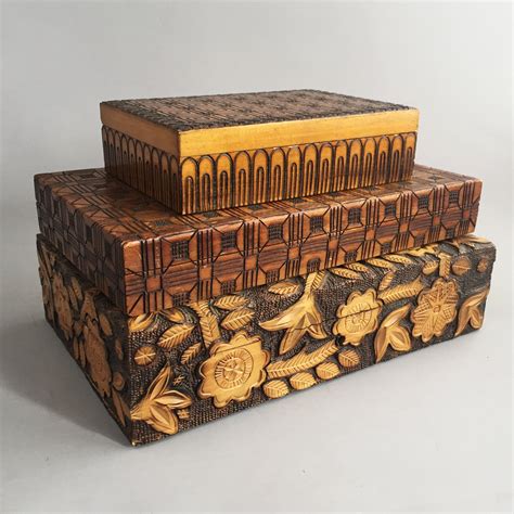 carved wooden box