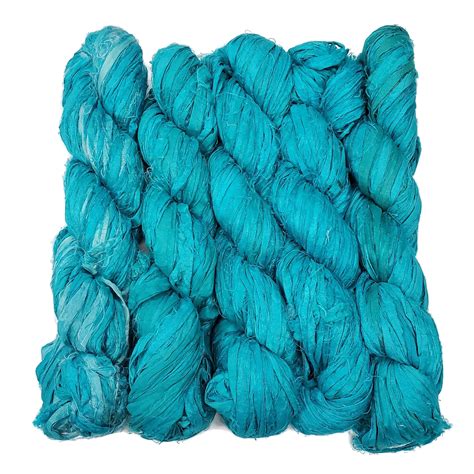 New 100g Sari Silk Ribbon Yarn 45 50 Yards Color Seagreen Etsy