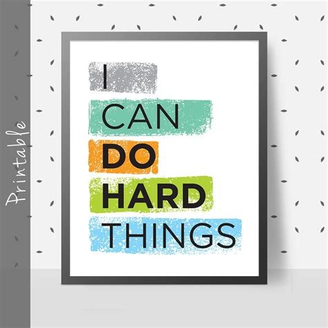 I Can Do Hard Things Printable Motivational Quote Art Etsy