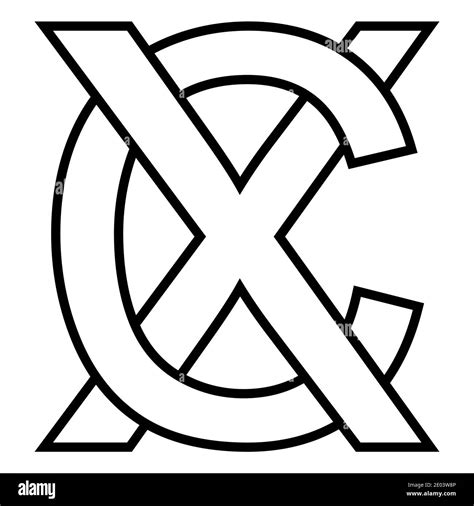 Logo Sign Xc Cx Icon Sign Two Interlaced Letters X C Vector Logo Xc