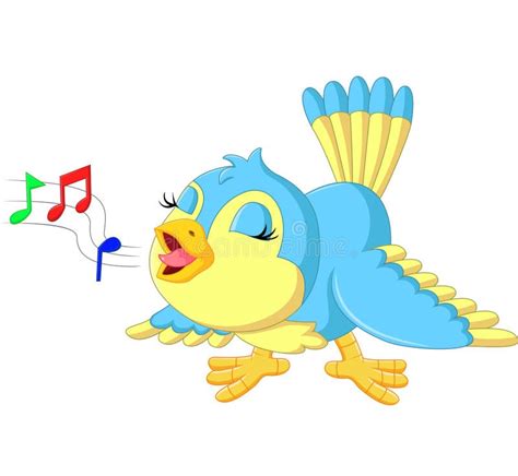 Cute Bird Singing Stock Vector Illustration Of Bluebird
