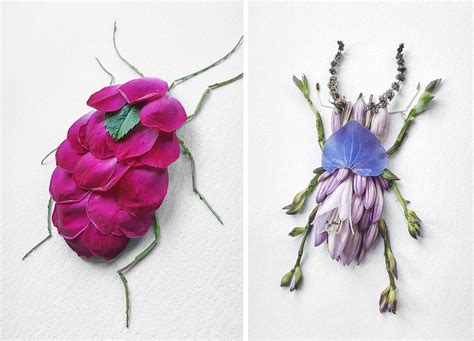 Insect Flower Arrangements By Raku Inoue Colossal Flower Petal Art