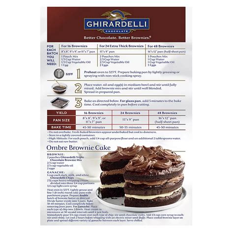 Ghirardelli Triple Chocolate Premium Brownie Mix 6 Count Recipe
