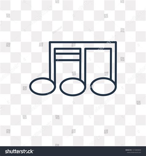 Sixteenth Note Vector Outline Icon Isolated Stock Vector Royalty Free