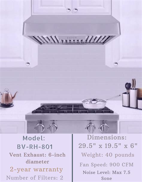 Ductless, or ventless, range hoods, recirculate air through a filter to remove odors without requiring ducting. BV 30 Inch Under Cabinet Range Hood | Ductless range hood ...