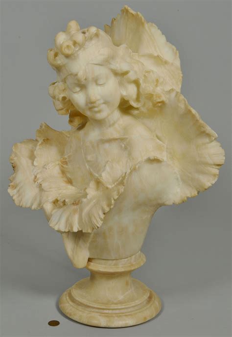 Lot 619 Large Alabaster Bust Of A Child Case Auctions