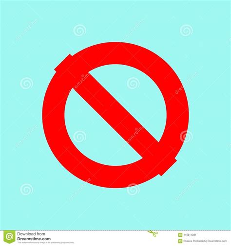Stop Vector Iconthe Crossed Out Circle Red Stop Sign