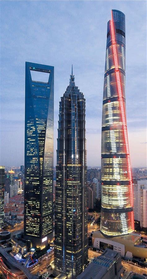 Shanghai Tower Lights Up Shanghai Tower Futuristic Architecture