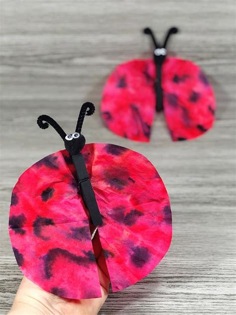 Easy Coffee Filter Ladybug Craft For Kids