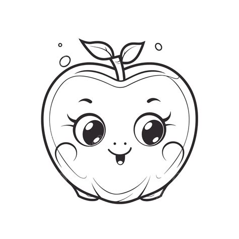 いくつかの目と他の歯の輪郭スケッチ図を持つかわいいリンゴの着色ページ ベクターイラスト画像とpngフリー素材透過の無料ダウンロード Pngtree