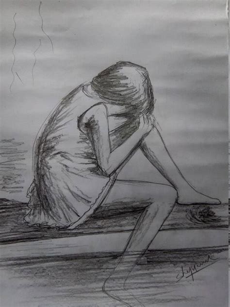 Pin By Gudhiya On Drawings Pencil Drawings Of Girls Alone Girl Beauty Art Drawings