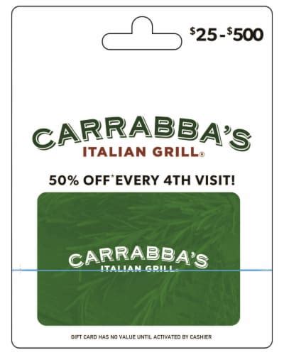 Carrabba S 25 500 Gift Card Activate And Add Value After Pickup 0