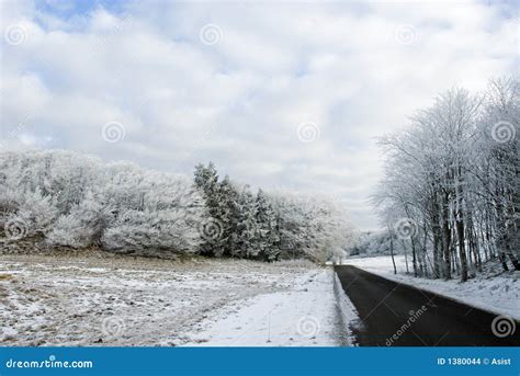 Road In Snowy Countryside Stock Photo Image Of Hoar Cold 1380044
