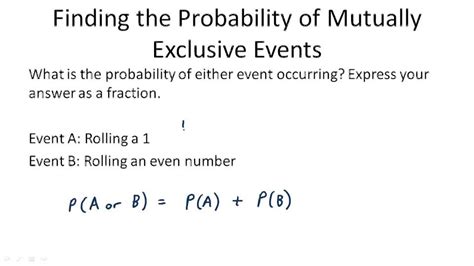 Mutually Exclusive V Overlapping Events Example 1 Video