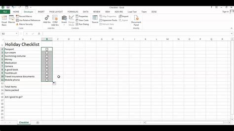 Excel Checklist How To Use Checklist Youtube