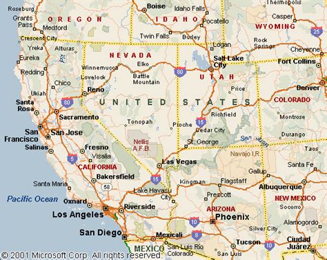 America West Coast Map World Maps