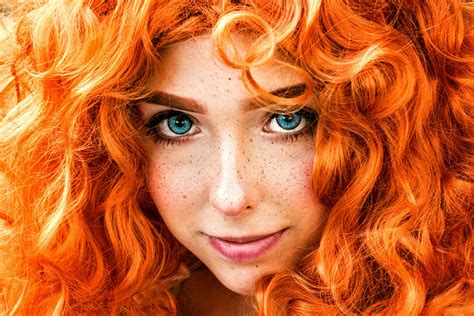 All sound and video is either used with permission; Blue eyed, freckled girl with voluptuous red hair HD ...
