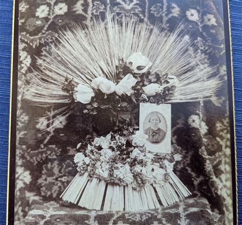 Victorian Funeral Flowers Antique Cabinet Card Etsy