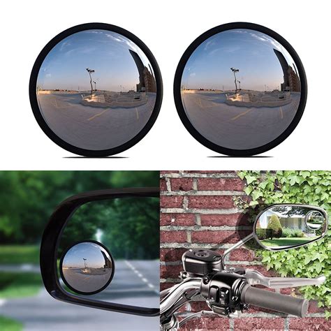 Xotic Tech Blind Spot Mirror 2 Pcs Round 2 Stick On Rear View Convex Wide Angle Mirrors For