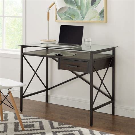 Shop Copper Grove Hallein Glass Top Writing Desk On Sale Free Shipping Today Overstock