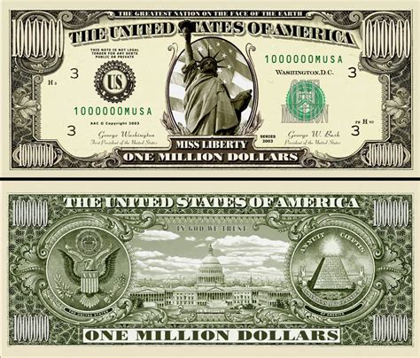 The Original Million Dollar Miss Liberty Bill 25 Ea