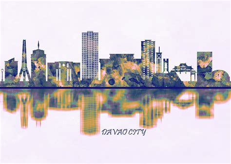 Davao City Skyline Mixed Media By Nextway Art