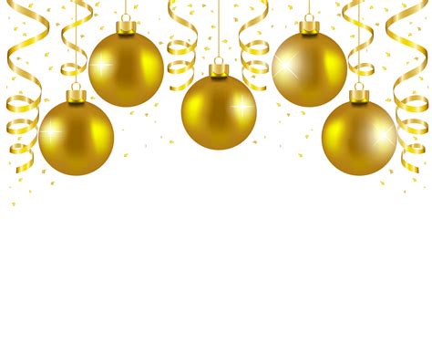 Transparent Gold Christmas Balls Decor Png Picture Gold Christmas