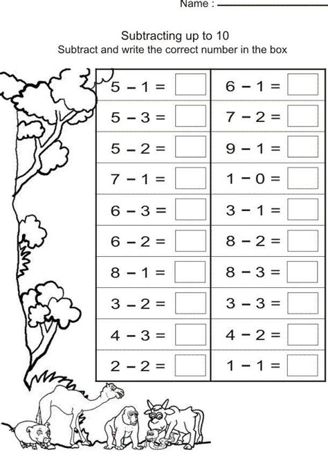 Subtraction Worksheet For First Graders