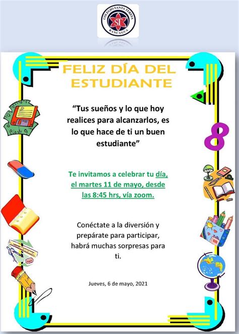 Invitación Día Del Estudiante Colegio Santa Teresa Rancagua