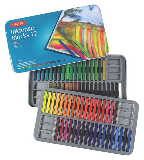 Derwent Inktense Blocks 4mm Core Metal Tin 72 Count 2301980