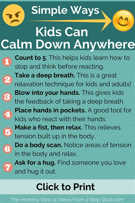 How To Help An Angry Child Calm Down Anywhere Free Printable
