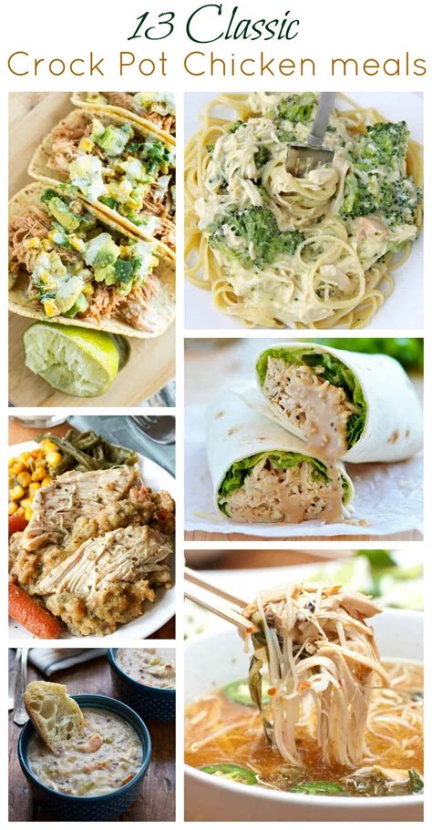 This crockpot chicken and mushrooms is one of our favorite crock pot recipes for an easy weeknight dinner. 13 Classic Crock Pot Chicken Meals - The Cozy Cook
