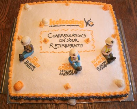 When one takes retirement, you can write a. Kokosing Construction Retirement Cake - CakeCentral.com