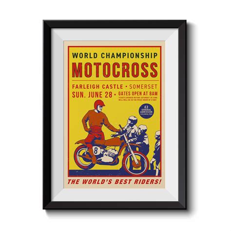 Vintage World Championship Motocross Poster A3 Etsy
