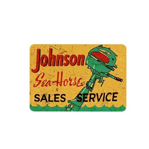 Johnson Sea Horse Outboard Sign Old Time Tin Sign Store