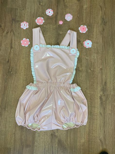 Adult Baby Pvc Romper Suit With Frills Etsy 日本