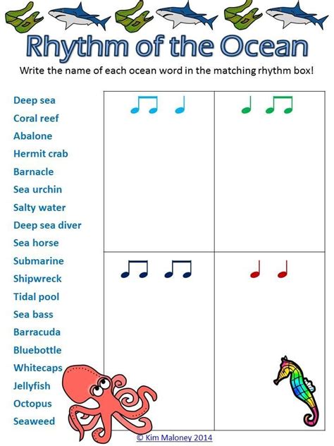 Music Worksheets For Kids