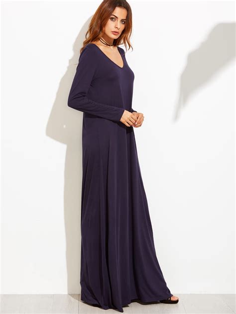 Achetez des robes bleu marine parmi plus de 1 500 marques sur zalando ✔ satisfait ou remboursé ✔ de nombreuses collections parmi plus de 100 000 celles qui misent tout sur l'élégance trouveront leur bonheur parmi cette sélection de robes bleu marine. Robe longue grande taille col V - bleu marine | SHEIN France
