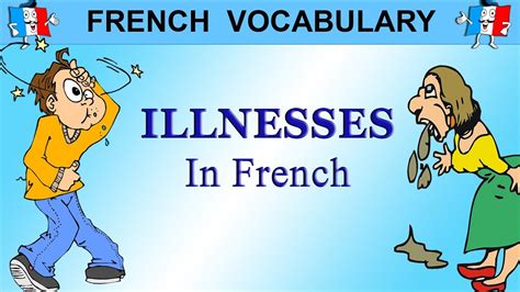 Disease, malady, ailment, illness, sickness, disorder, health problem French Vocabulary - ILLNESSES & DISEASES Names - YouTube