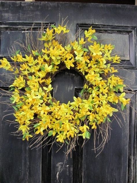 Spring Door Wreath Door Wreath Forsythia Berry Wreath Etsy Spring
