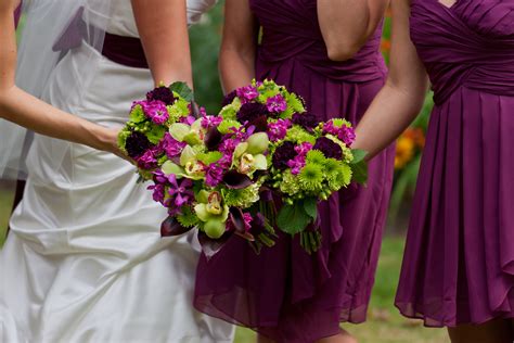Magenta Green And Purple Wedding Stadium Flowers