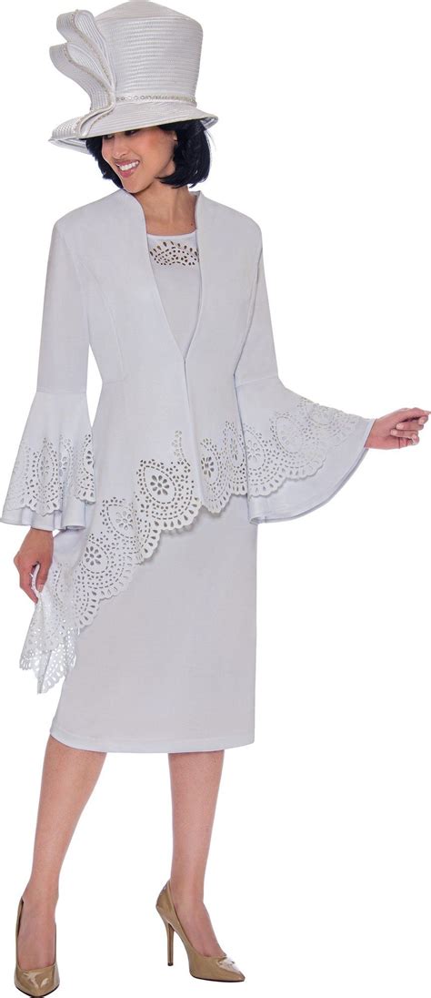 Gmi 7423 Women Church Suits Church Suits White Skirt Suit