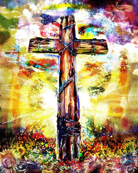 Christian Cross Art Print Cross Art Christian By Sparkartwork