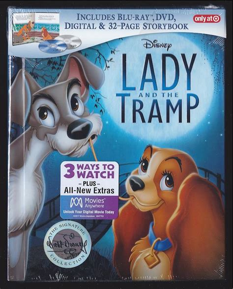 Disney Lady And The Tramp Blu Ray Dvd Storybook No Digital Hd