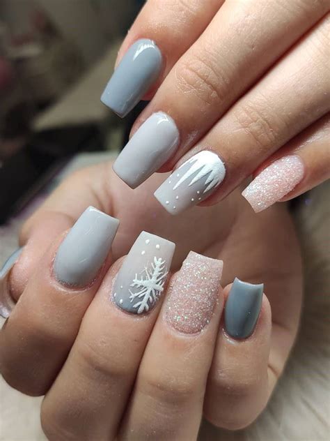 100 Easy Acrylic Winter Nails And Color Ideas 2019 Winter Nail Art 2019 Winter Nails Winter