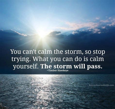 You Cant Calm The Storm So Stop Trying What You Can Do Is Calm Yourself The Storm Will Pass