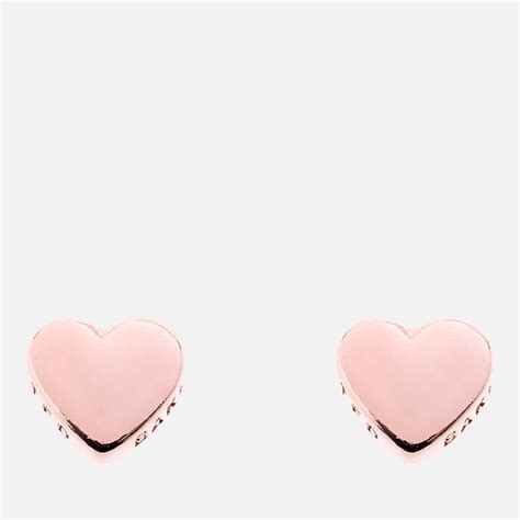Ted Baker Women S Harly Tiny Heart Stud Earrings Rose Gold In Heart Earrings Studs